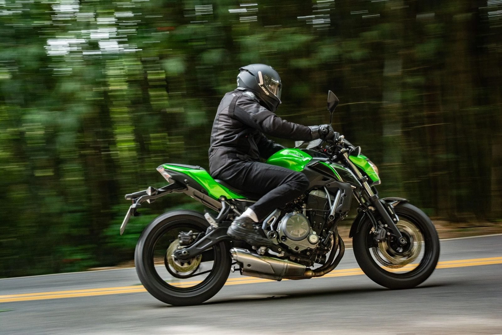 Motorcycle rider on a Southern California road.